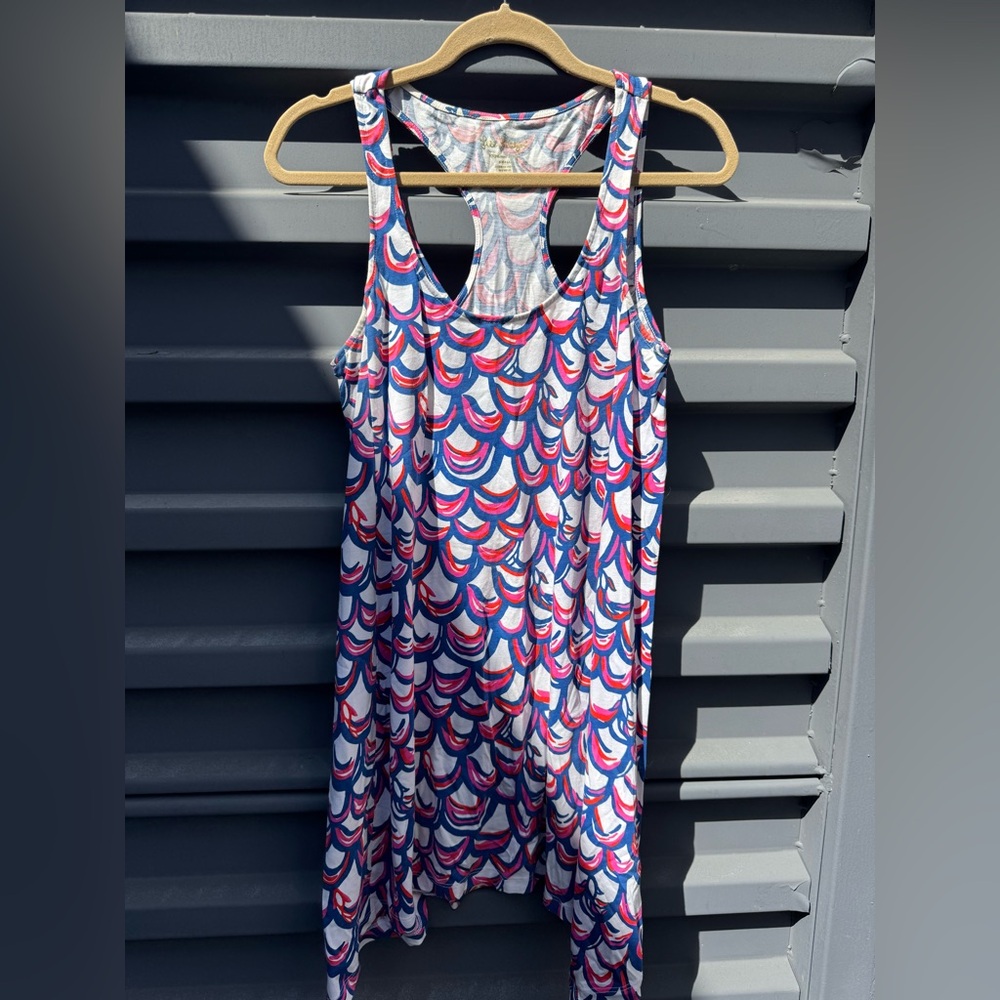 Lilly Pulitzer Pink and Blue Swirl Tank Dress
